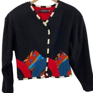 Vintage Canvasbacks Wearable Art Wool Abstract Jacket dropped shoulder Large Y2K